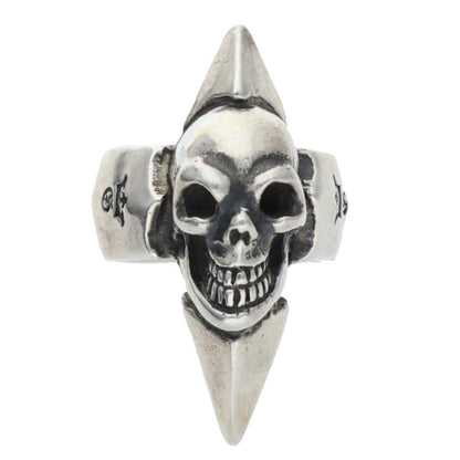GABOR Holding R-9 Skull w/ Spike Silver Ring Size ONE SIZE