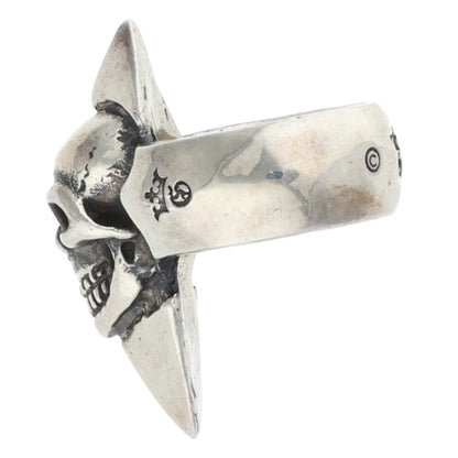 GABOR Holding R-9 Skull w/ Spike Silver Ring Size ONE SIZE