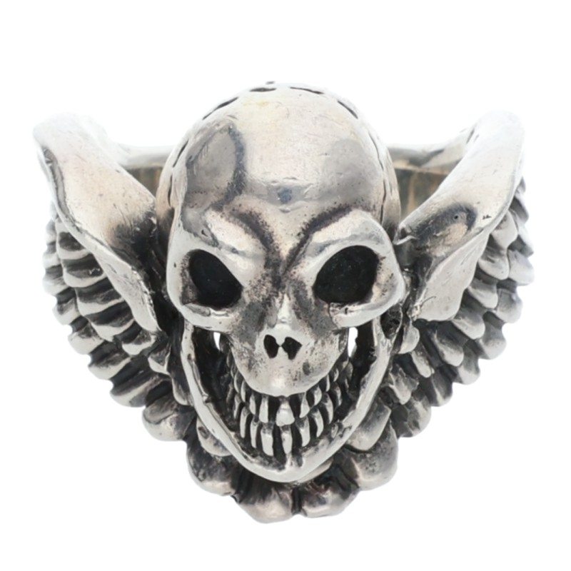GABOR Holding R-42 Wing Skull Silver Ring Size ONE SIZE