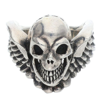 GABOR Holding R-42 Wing Skull Silver Ring Size ONE SIZE
