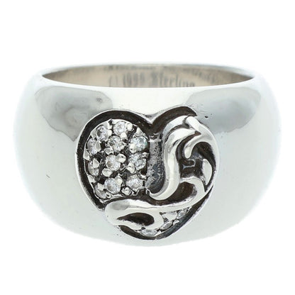 Chrome Hearts Heart In Band Pave Diamond Ring Size ONE SIZE