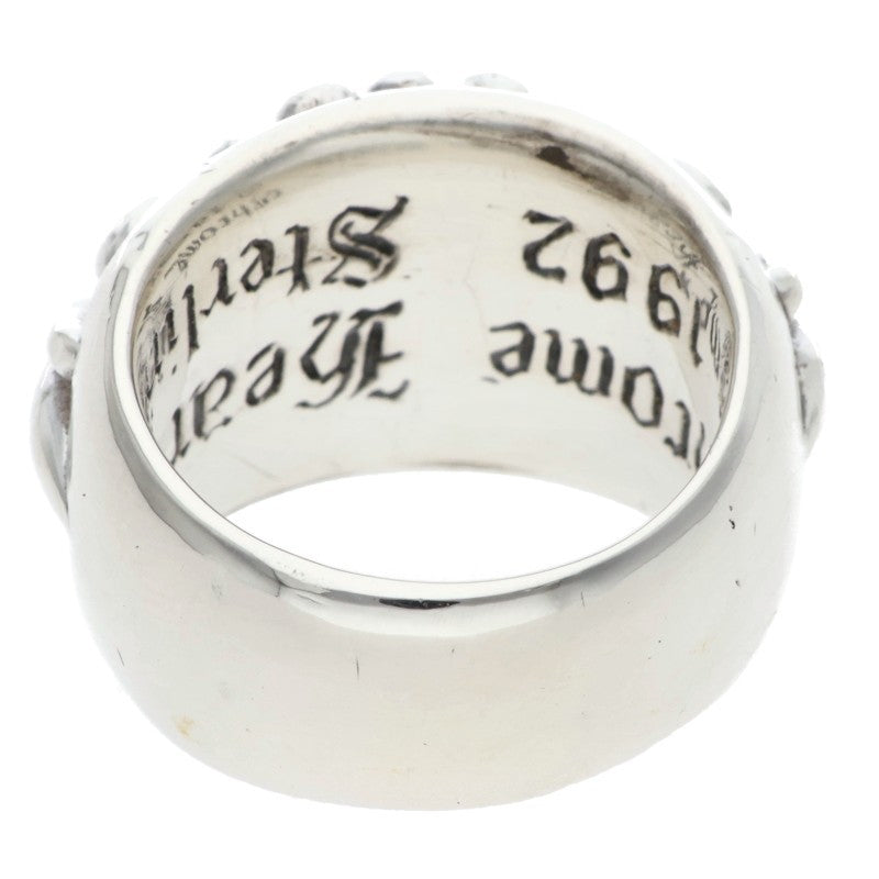 Chrome Hearts FLRL CRS Floral Cross Ring Silver Size JP 10