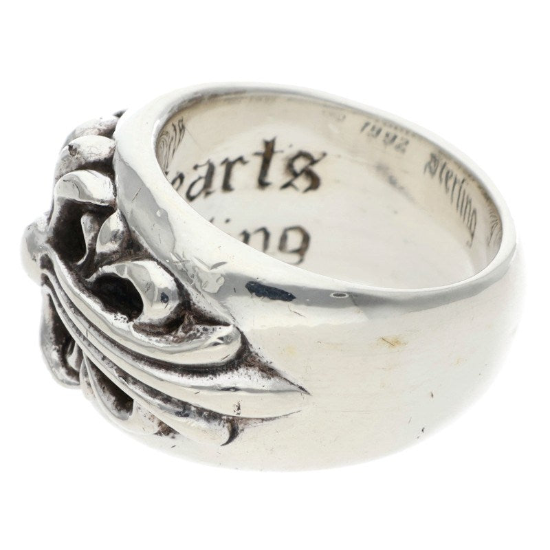 Chrome Hearts FLRL CRS Floral Cross Ring Silver Size JP 10
