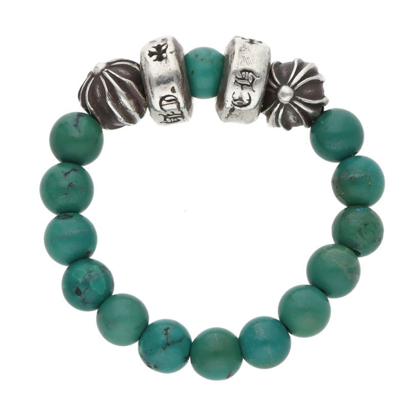 Chrome Hearts BEAD RING Blue Silver Elastic Size ONE SIZE