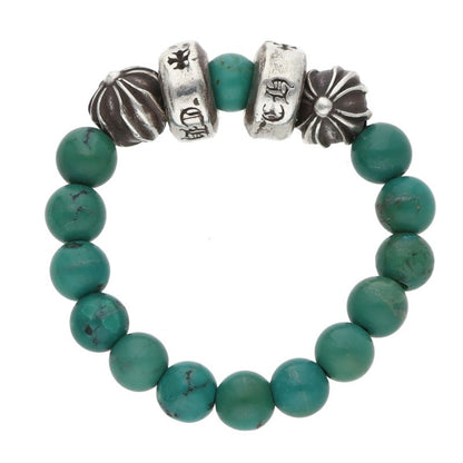 Chrome Hearts BEAD RING Blue Silver Elastic Size ONE SIZE