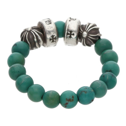 Chrome Hearts BEAD RING Blue Silver Elastic Size ONE SIZE