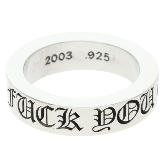 Chrome Hearts 6mm Spacer FUCKYOU Silver Ring Size ONE SIZE
