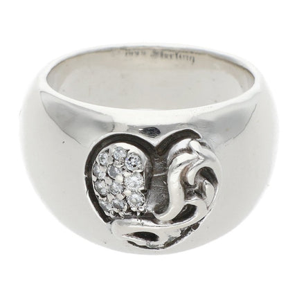 Chrome Hearts HEART IN BAND PAVE Diamond Ring Size ONE SIZE