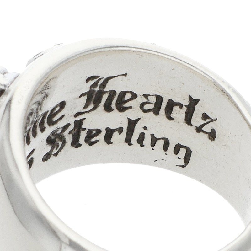 Chrome Hearts HEART IN BAND PAVE Diamond Ring Size ONE SIZE
