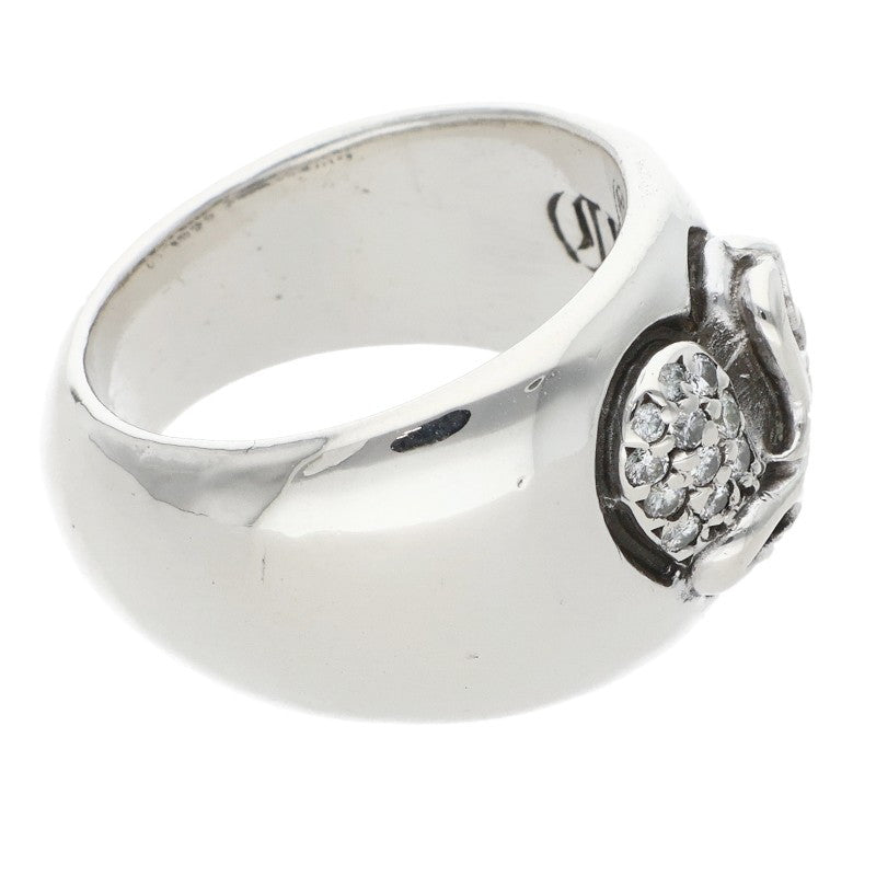 Chrome Hearts HEART IN BAND PAVE Diamond Ring Size ONE SIZE
