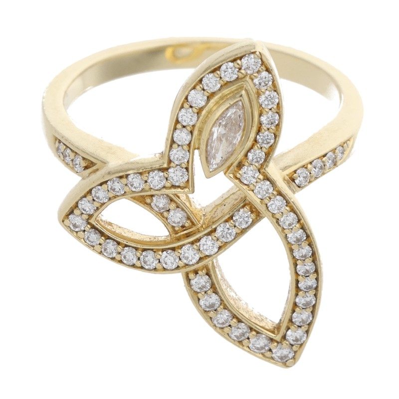 HARRY WINSTON Lily Cluster K18YG Diamond Ring Size ONE SIZE
