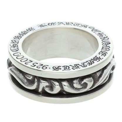 Chrome Hearts Spinner Scroll Silver Ring Size US 7