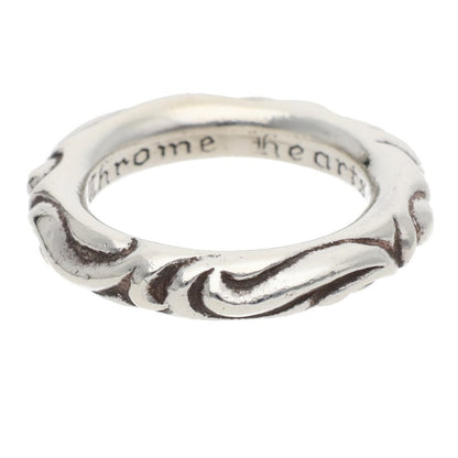 Chrome Hearts SCRL BAND Ring Silver Size 15.5 (Silver 9.12g)