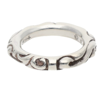 Chrome Hearts SCRL BAND Ring Silver Size 15.5 (Silver 9.12g)