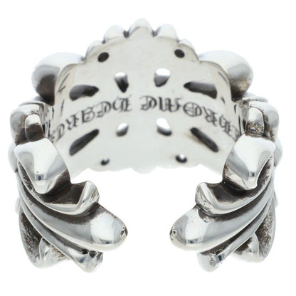 Chrome Hearts Double Floral Cross Silver Ring Size ONE SIZE
