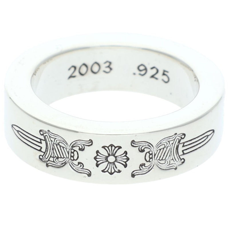 Chrome Hearts 6mm Spacer Dagger Silver Ring Size US 6