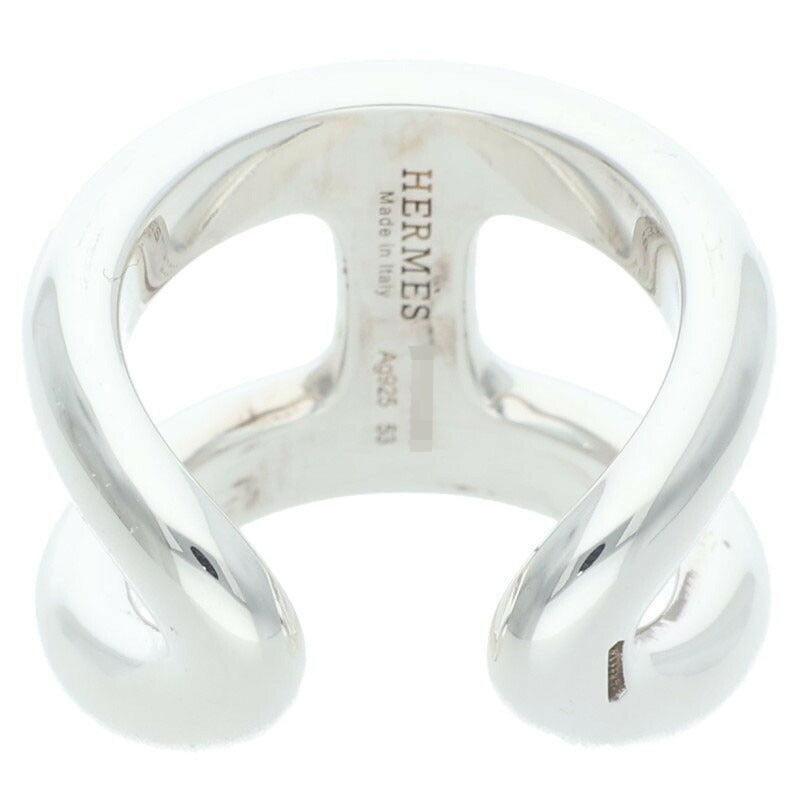 HERMES Osmose GM Silver Ring Size ONE SIZE