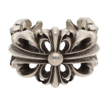 Chrome Hearts DBL FLRL CRS Silver Ring Size ONE SIZE