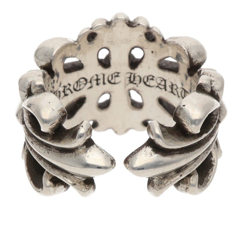 Chrome Hearts DBL FLRL CRS Silver Ring Size ONE SIZE