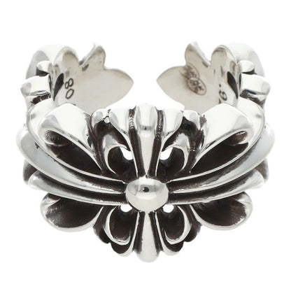 Chrome Hearts DBL FLRL CRS Silver Ring Size US 10