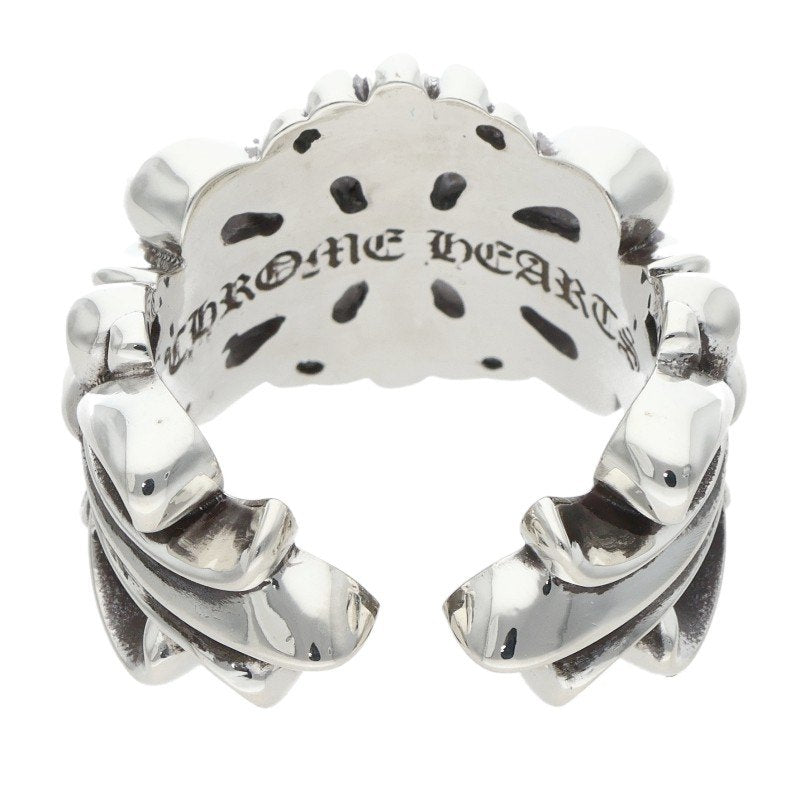 Chrome Hearts DBL FLRL CRS Silver Ring Size US 10