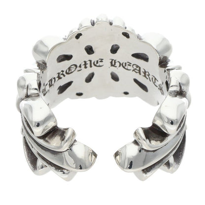 Chrome Hearts DBL FLRL CRS Silver Ring Size US 10