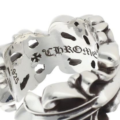 Chrome Hearts DBL FLRL CRS Silver Ring Size US 10