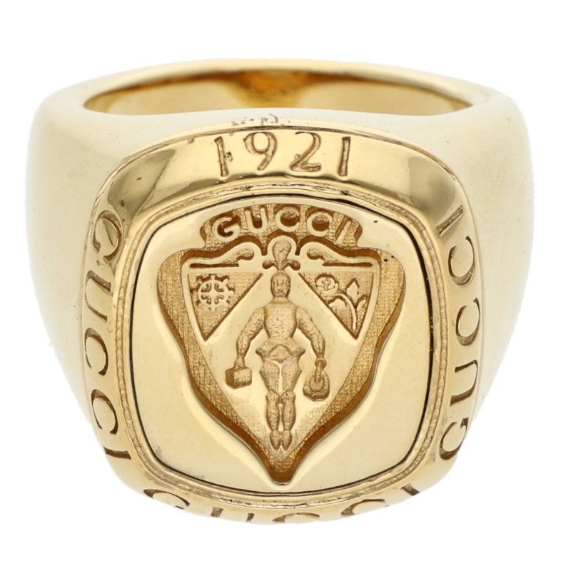 GUCCI Gucci Crest Signet Ring Size ONE SIZE