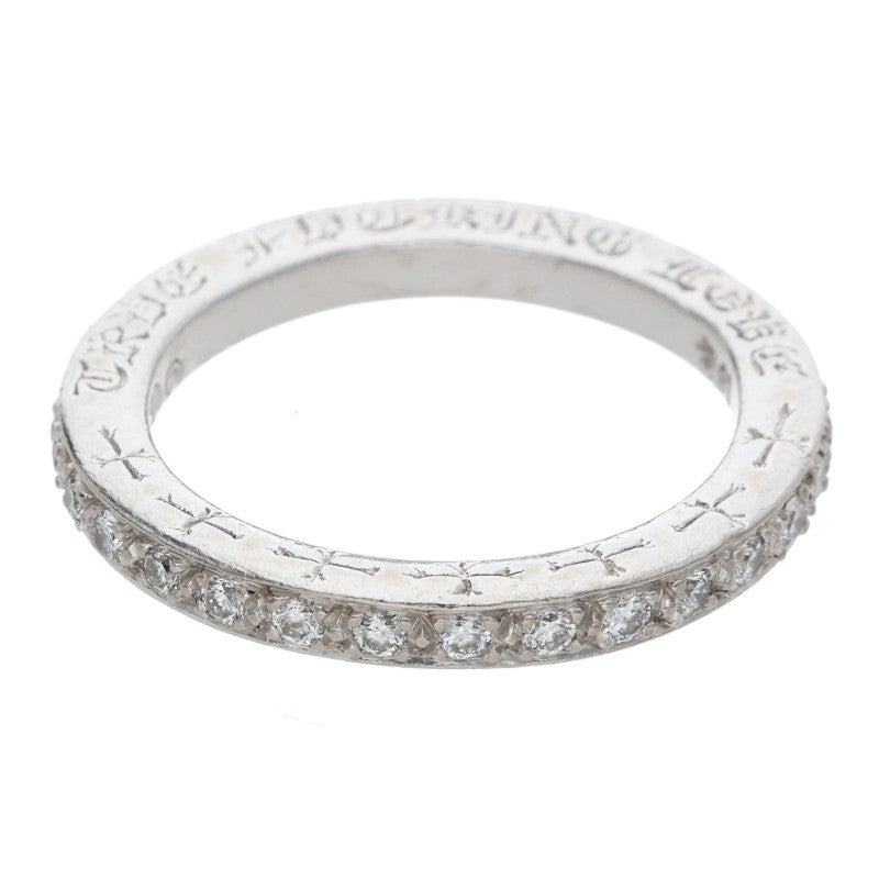 Chrome Hearts 18K WG Pave Diamond Ring Size US 7.5