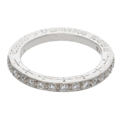 Chrome Hearts 18K WG Pave Diamond Ring Size US 7.5