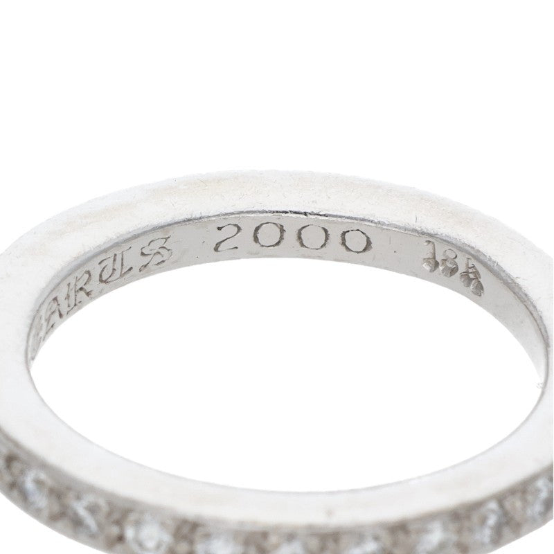 Chrome Hearts 18K WG Pave Diamond Ring Size US 7.5