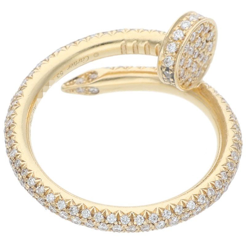 Cartier JUSTE UN CLOU K18YG Pave Ring Size ONE SIZE