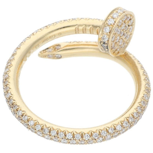 Cartier JUSTE UN CLOU K18YG Pave Ring Size ONE SIZE