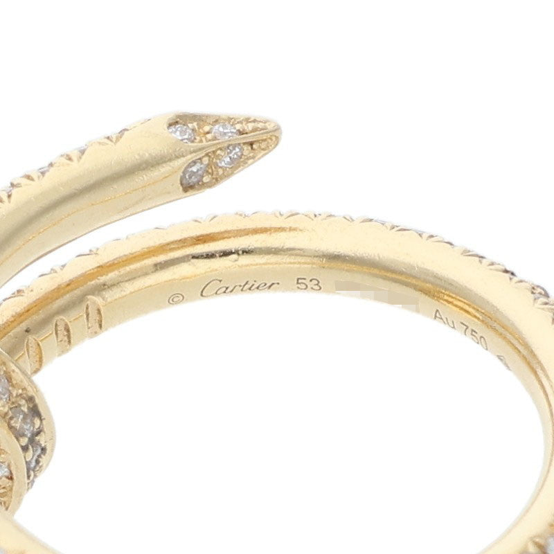 Cartier JUSTE UN CLOU K18YG Pave Ring Size ONE SIZE
