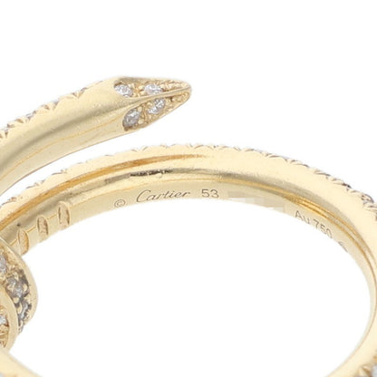 Cartier JUSTE UN CLOU K18YG Pave Ring Size ONE SIZE