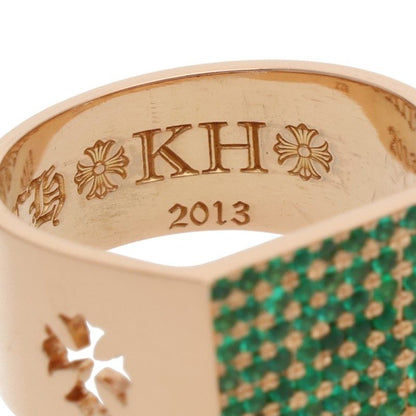 Chrome Hearts 22K Pave Emerald Cigar Band Ring Size ONE SIZE