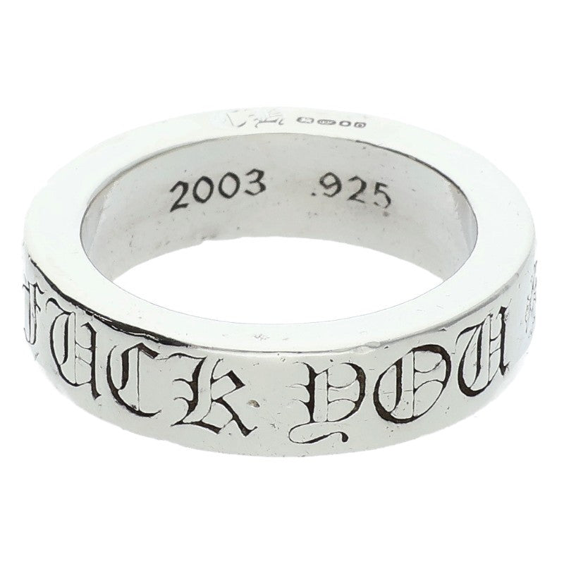 Chrome Hearts 6mm Spacer FUCKYOU Silver Ring Size ONE SIZE