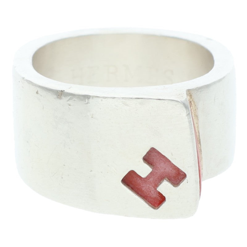 HERMES H-Motif Candy Silver Ring Size ONE SIZE