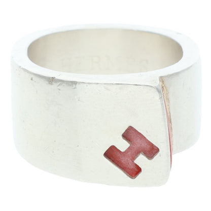 HERMES H-Motif Candy Silver Ring Size ONE SIZE