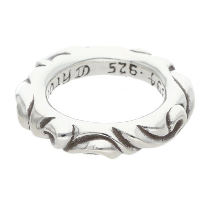 Chrome Hearts SCRL BAND Ring Silver Size 6.5 (Silver 8.02g)