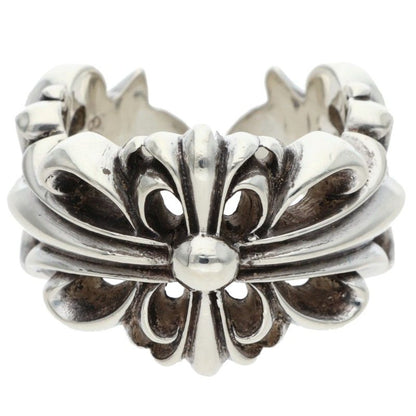 Chrome Hearts DBL FLRL CRS Silver Ring Size ONE SIZE