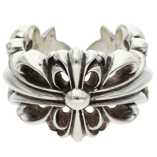 Chrome Hearts DBL FLRL CRS Silver Ring Size ONE SIZE