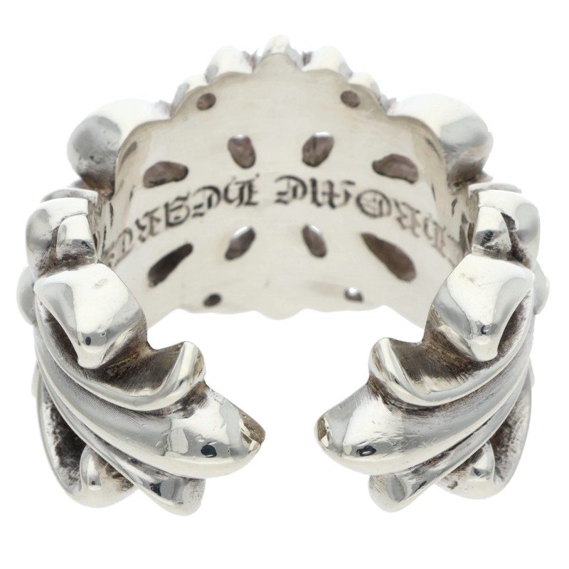 Chrome Hearts DBL FLRL CRS Silver Ring Size ONE SIZE