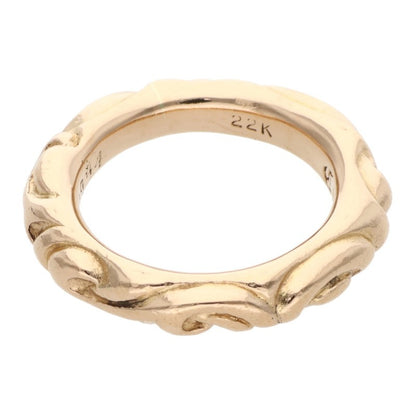 Chrome Hearts 22K Scroll Band Gold Ring Size 13.5
