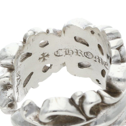 Chrome Hearts DBL FLRL CRS Silver Ring Size US 10.5