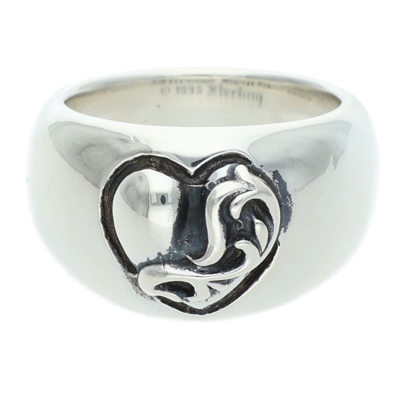 Chrome Hearts Heart in Band Silver Ring Size US 7.5