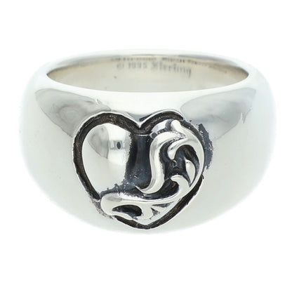 Chrome Hearts Heart in Band Silver Ring Size US 7.5