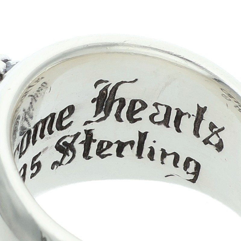 Chrome Hearts Heart in Band Silver Ring Size US 7.5