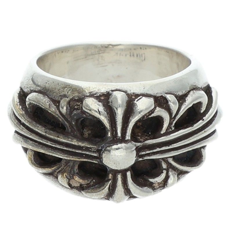 Chrome Hearts Floral Cross Silver Ring Size US 5