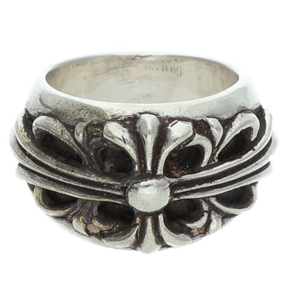 Chrome Hearts Floral Cross Silver Ring Size US 5